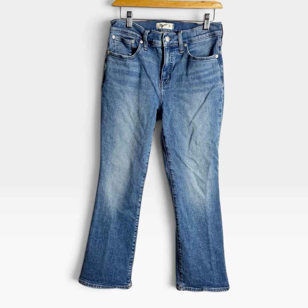 Madewell Women's Mid-Rise Kick Out Crop Jeans Size 28 Casual Preppy